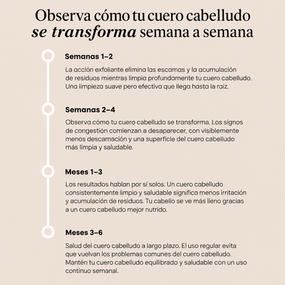 Alivio real para la caspa, la picazón y las impurezas del cuero cabelludo
