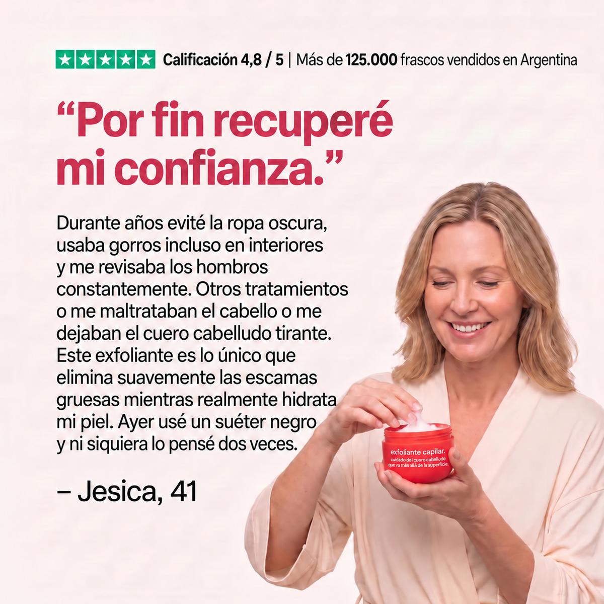 Alivio real para la caspa, la picazón y las impurezas del cuero cabelludo